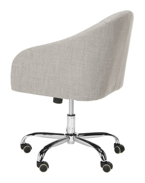Safavieh Amy Tufted Grey Linen Swivel Office Chair With Chrome Legs – Modern Comfort For Home Workspaces OCH4500A