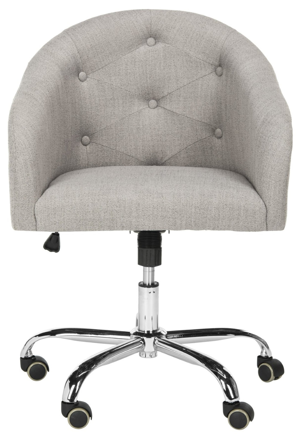 Safavieh Amy Tufted Grey Linen Swivel Office Chair With Chrome Legs – Modern Comfort For Home Workspaces OCH4500A