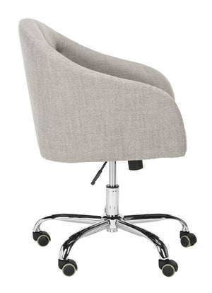 Safavieh Amy Tufted Grey Linen Swivel Office Chair With Chrome Legs – Modern Comfort For Home Workspaces OCH4500A