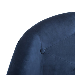 Safavieh Amy Navy Velvet Swivel Office Chair With Chrome Legs - Modern Belgian Design For Stylish Comfort OCH4500B