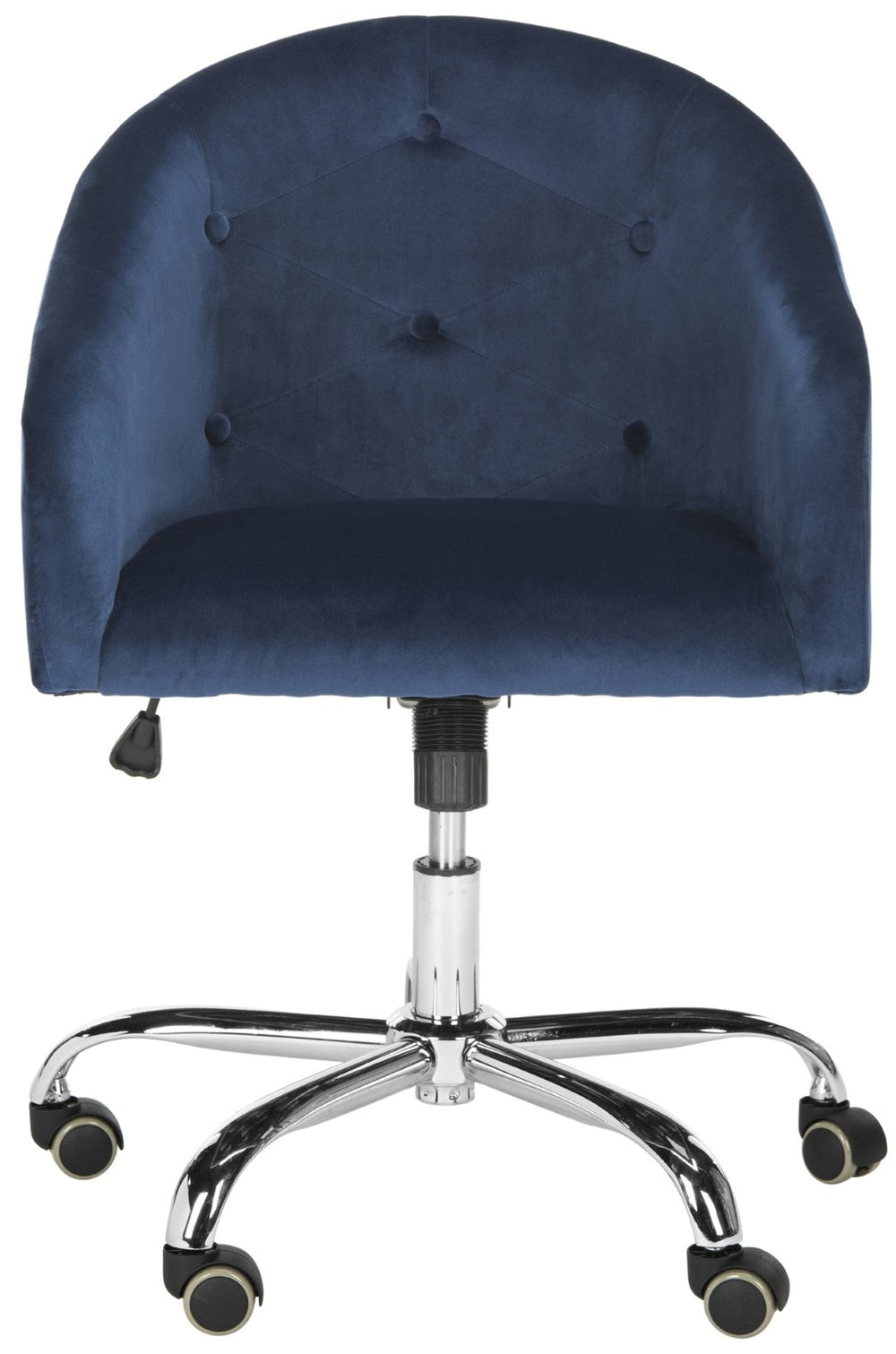 Safavieh Amy Navy Velvet Swivel Office Chair With Chrome Legs - Modern Belgian Design For Stylish Comfort OCH4500B