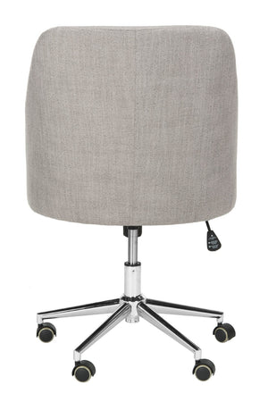 Safavieh Adrienne Linen Swivel Office Chair - Stylish Comfort With Modern Legs For Your Home Workspace Upgrade Grey / Chrome OCH4501A