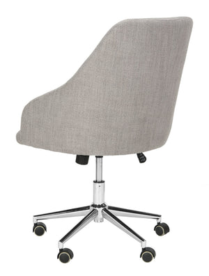 Safavieh Adrienne Linen Swivel Office Chair - Stylish Comfort With Modern Legs For Your Home Workspace Upgrade Grey / Chrome OCH4501A