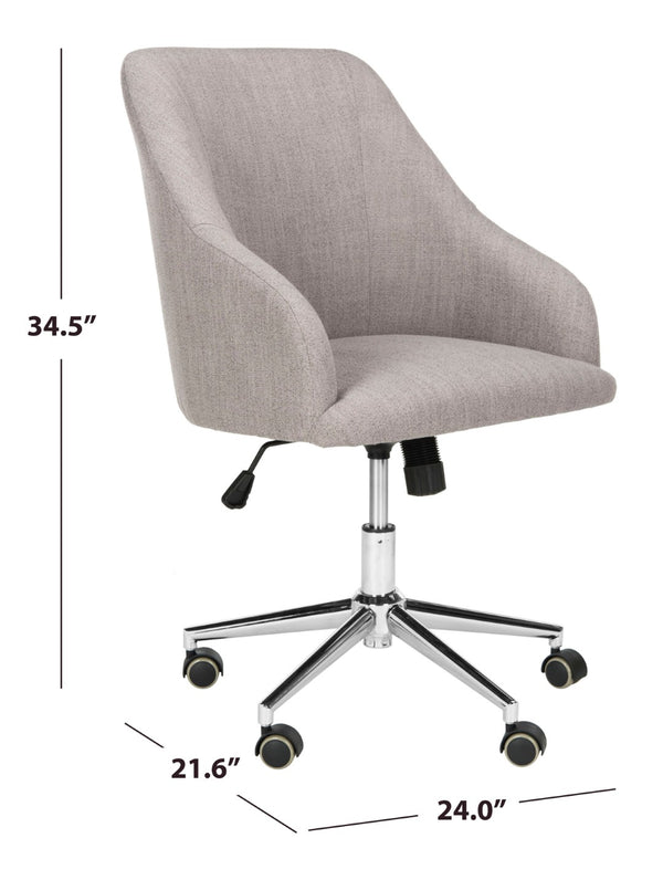 Safavieh Adrienne Linen Swivel Office Chair - Stylish Comfort With Modern Legs For Your Home Workspace Upgrade Grey / Chrome OCH4501A