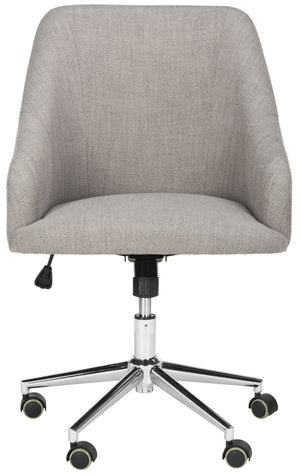 Safavieh Adrienne Linen Swivel Office Chair - Stylish Comfort With Modern Legs For Your Home Workspace Upgrade Grey / Chrome OCH4501A