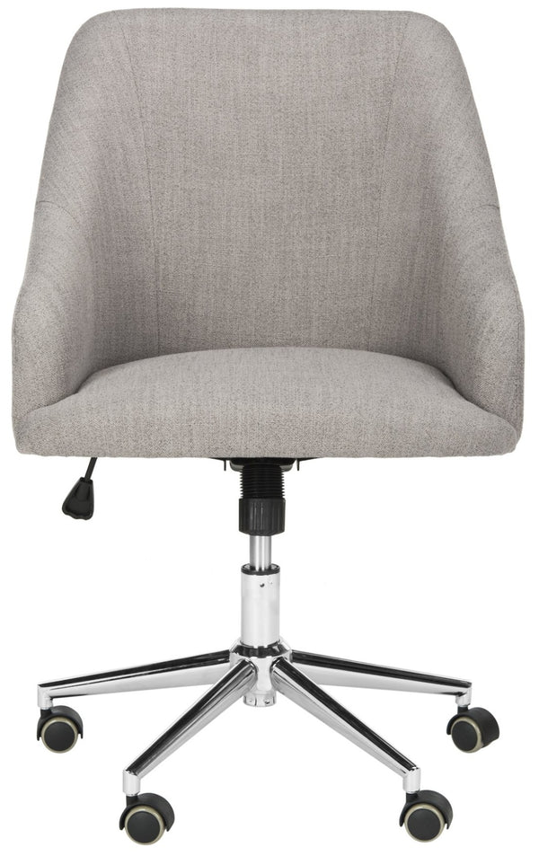 Safavieh Adrienne Linen Swivel Office Chair - Stylish Comfort With Modern Legs For Your Home Workspace Upgrade Grey / Chrome OCH4501A