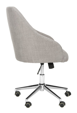 Safavieh Adrienne Linen Swivel Office Chair - Stylish Comfort With Modern Legs For Your Home Workspace Upgrade Grey / Chrome OCH4501A