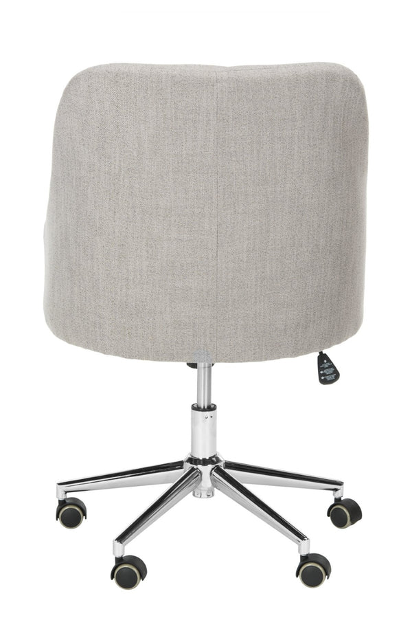 Safavieh Evelynn Stylish Tufted Velvet Swivel Office Chair With Sleek Chrome Legs For Modern Workspaces Grey / Chrome OCH4502A