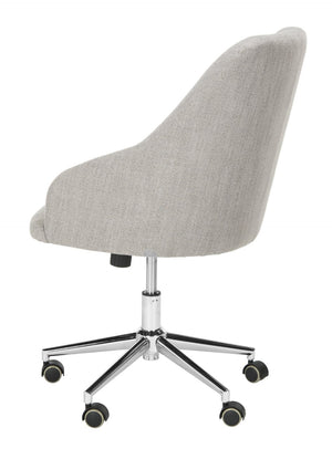 Safavieh Evelynn Stylish Tufted Velvet Swivel Office Chair With Sleek Chrome Legs For Modern Workspaces Grey / Chrome OCH4502A