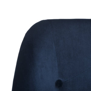 Safavieh Evelynn Stylish Tufted Velvet Swivel Office Chair With Sleek Chrome Legs For Modern Workspaces Navy / Chrome OCH4502B