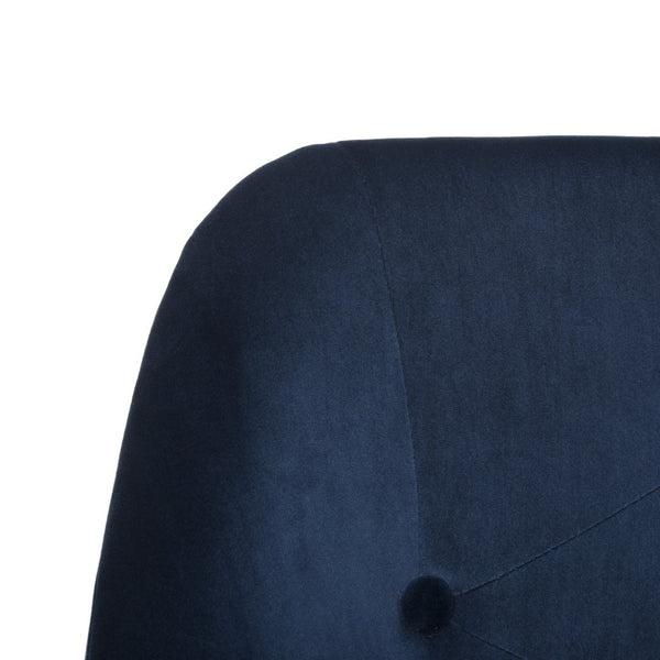 Safavieh Evelynn Stylish Tufted Velvet Swivel Office Chair With Sleek Chrome Legs For Modern Workspaces Navy / Chrome OCH4502B