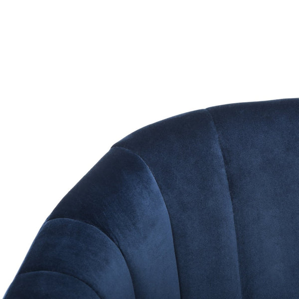 Safavieh Themis Velvet Chrome Leg Swivel Office Chair – Elegant Navy Upholstery With Ergonomic Design & Mobility OCH4503B