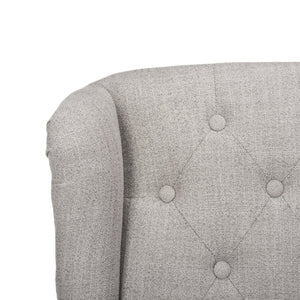 Safavieh Ian Linen Swivel Office Chair - Elegant Chrome Legs, Grey Tufted Upholstery For Modern Workspaces OCH4504A