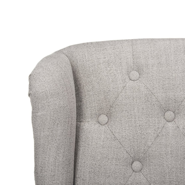 Safavieh Ian Linen Swivel Office Chair - Elegant Chrome Legs, Grey Tufted Upholstery For Modern Workspaces OCH4504A
