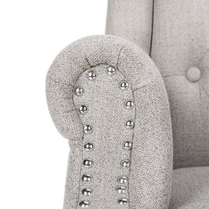 Safavieh Ian Linen Swivel Office Chair - Elegant Chrome Legs, Grey Tufted Upholstery For Modern Workspaces OCH4504A
