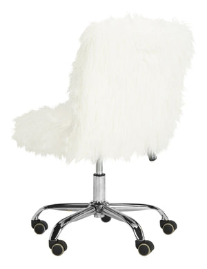 Safavieh Whitney Vegan Sheepskin 360° Swivel Office Chair With Chrome Base For Modern Luxe Comfort & Style OCH4505A