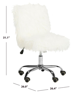 Safavieh Whitney Vegan Sheepskin 360° Swivel Office Chair With Chrome Base For Modern Luxe Comfort & Style OCH4505A