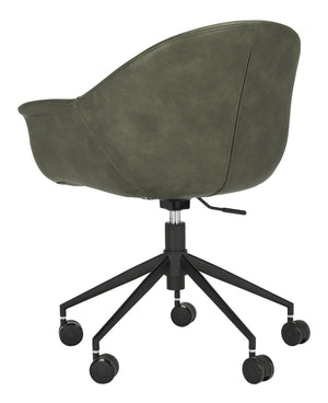 Safavieh Ember Office Chair - Luxurious Leather-Style Ergonomic Desk Seating With Smooth Casters & Modern Design OCH7002A
