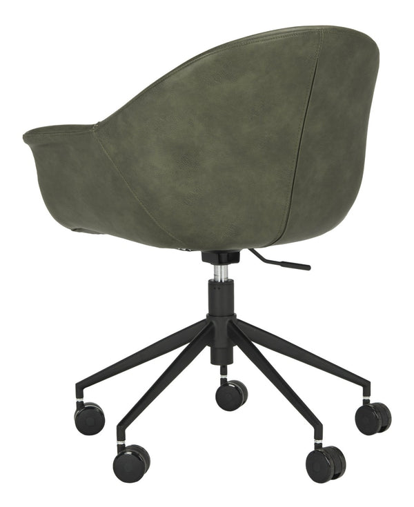 Safavieh Ember Office Chair - Luxurious Leather-Style Ergonomic Desk Seating With Smooth Casters & Modern Design OCH7002A