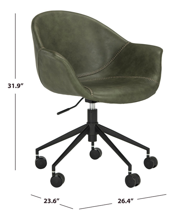 Safavieh Ember Office Chair - Luxurious Leather-Style Ergonomic Desk Seating With Smooth Casters & Modern Design OCH7002A