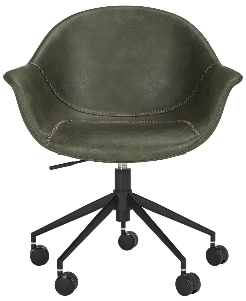 Safavieh Ember Office Chair - Luxurious Leather-Style Ergonomic Desk Seating With Smooth Casters & Modern Design OCH7002A