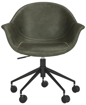 Safavieh Ember Office Chair - Luxurious Leather-Style Ergonomic Desk Seating With Smooth Casters & Modern Design OCH7002A