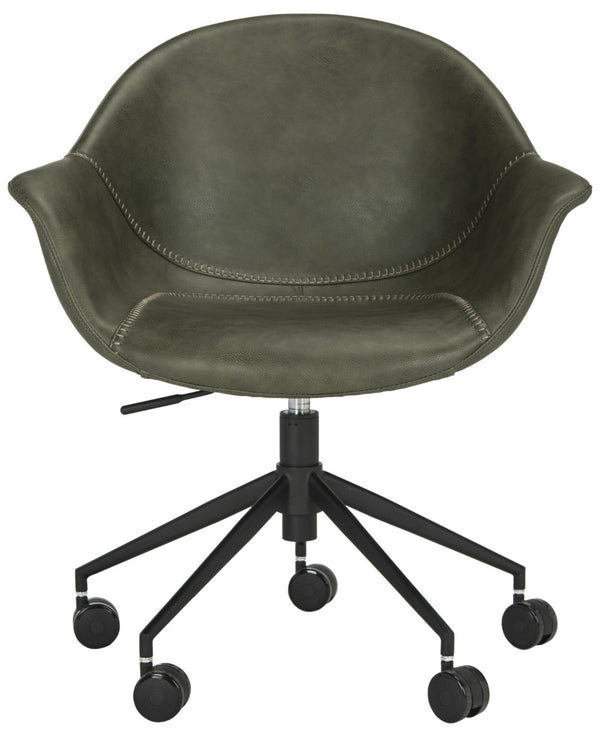 Safavieh Ember Office Chair - Luxurious Leather-Style Ergonomic Desk Seating With Smooth Casters & Modern Design OCH7002A
