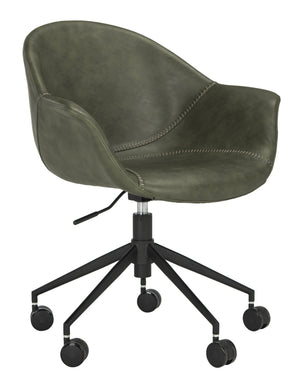 Safavieh Ember Office Chair - Luxurious Leather-Style Ergonomic Desk Seating With Smooth Casters & Modern Design OCH7002A