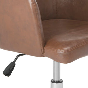 Safavieh Cadence Swivel Office Chair - Modern Ergonomic Design With Adjustable Height & Stylish Comfort For Workspaces Brown / Chrome OCH7500A