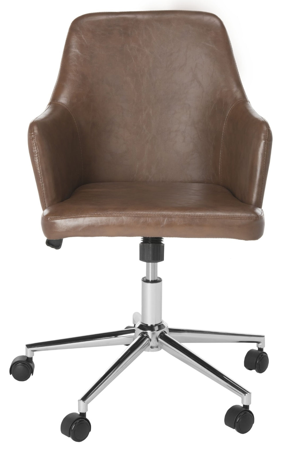 Safavieh Cadence Swivel Office Chair - Modern Ergonomic Design With Adjustable Height & Stylish Comfort For Workspaces Brown / Chrome OCH7500A