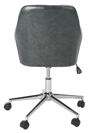 Safavieh Cadence Swivel Office Chair - Modern Ergonomic Design With Adjustable Height & Stylish Comfort For Workspaces Dark Grey / Chrome OCH7500C