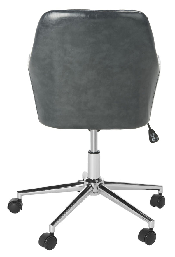 Safavieh Cadence Swivel Office Chair - Modern Ergonomic Design With Adjustable Height & Stylish Comfort For Workspaces Dark Grey / Chrome OCH7500C