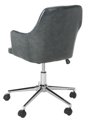 Safavieh Cadence Swivel Office Chair - Modern Ergonomic Design With Adjustable Height & Stylish Comfort For Workspaces Dark Grey / Chrome OCH7500C