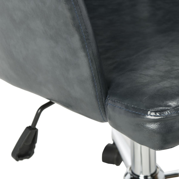 Safavieh Cadence Swivel Office Chair - Modern Ergonomic Design With Adjustable Height & Stylish Comfort For Workspaces Dark Grey / Chrome OCH7500C