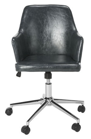 Safavieh Cadence Swivel Office Chair - Modern Ergonomic Design With Adjustable Height & Stylish Comfort For Workspaces Dark Grey / Chrome OCH7500C