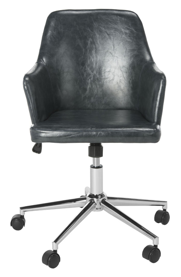 Safavieh Cadence Swivel Office Chair - Modern Ergonomic Design With Adjustable Height & Stylish Comfort For Workspaces Dark Grey / Chrome OCH7500C