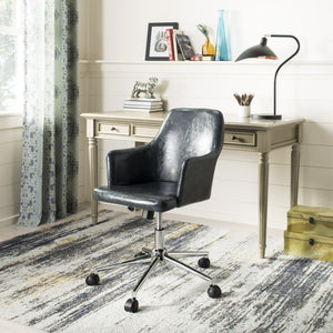 Safavieh Cadence Swivel Office Chair - Modern Ergonomic Design With Adjustable Height & Stylish Comfort For Workspaces Dark Grey / Chrome OCH7500C