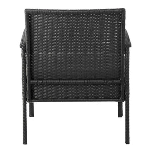 Manhattan Comfort Noli Modern Patio 2- Person Seating Group with End Table Black and Cream OD-CV006-CR