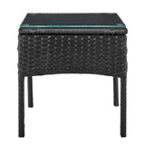 Manhattan Comfort Noli Modern Patio 2- Person Seating Group with End Table Black and Cream OD-CV006-CR