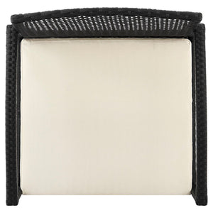 Manhattan Comfort Noli Modern Patio 2- Person Seating Group with End Table Black and Cream OD-CV006-CR