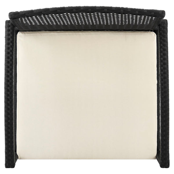 Manhattan Comfort Noli Modern Patio 2- Person Seating Group with End Table Black and Cream OD-CV006-CR