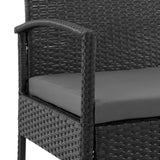 Manhattan Comfort Noli Modern Patio 2- Person Seating Group with End Table Black and Grey OD-CV006-GY