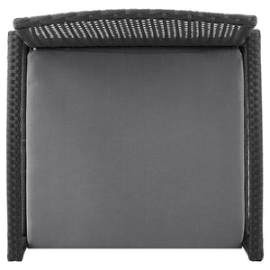 Manhattan Comfort Noli Modern Patio 2- Person Seating Group with End Table Black and Grey OD-CV006-GY