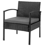 Manhattan Comfort Noli Modern Patio 2- Person Seating Group with End Table Black and Grey OD-CV006-GY