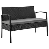 Manhattan Comfort Noli Modern Patio 4- Person Conversation Set with Coffee Table Black and Grey OD-CV007-GY