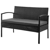 Manhattan Comfort Noli Modern Patio 4- Person Conversation Set with Coffee Table Black and Grey OD-CV007-GY