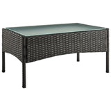 Manhattan Comfort Imperia Modern Patio 4- Person Conversation Set with Coffee Table Black and Grey OD-CV008-GY