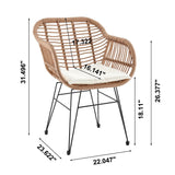 Manhattan Comfort Antibes 1.0 Modern Patio 2- Person Seating Group with End Table Tan and Cream OD-CV010-CR