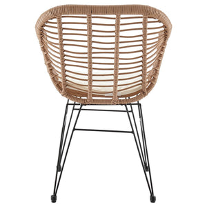 Manhattan Comfort Antibes 1.0 Modern Patio 2- Person Seating Group with End Table Tan and Cream OD-CV010-CR