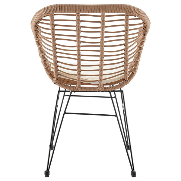 Manhattan Comfort Antibes 1.0 Modern Patio 2- Person Seating Group with End Table Tan and Cream OD-CV010-CR